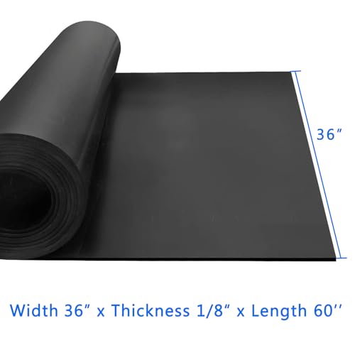 Image of WochiTV Solid Rubber Sheets Strips, 36 inch Wide x 1 /8 inch Thick x 60 inch Long Neoprene Rubber Rolls Perfect for DIY Gasket Material, Sealing, Liner, Shield, Padding, Mat