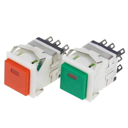 Interruptor de botón de 3A 250V con luz LED verde para paneles de control eléctricos 2