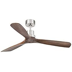 Lantau Ventilador Faro Barcelona 33370 - LANTAU Ventilador de techo sin luz, motor de acero y palas de madera nogal oscuro