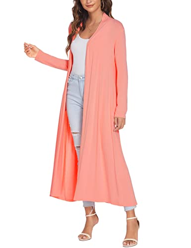 Image of Bluetime Women Floor Length Open Front Cardigan