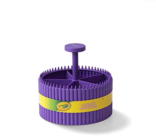 Crayola Round Storage Organizer - Creative Kids Desk Organizer with 5 Sections for Storing Pens, Pencils, Crayons and Other School/Office Supplies, Violet (Purple), Kids 3+ Years (20022587)