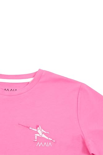 Image of KlothoMAIA Fencing Embroidered Design Graphic T-Shirt - Lovely Pink