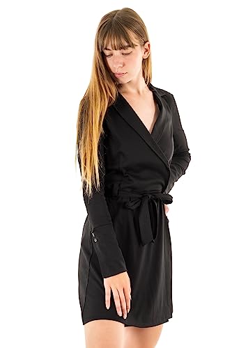 Guess Jeanskleid Melania Wrap Up Jblk Jet Black A996, Schwarz , 32