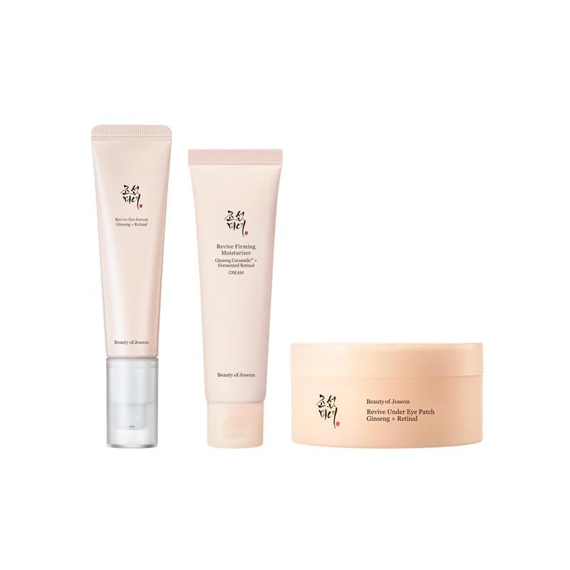 Beauty of Joseon Revive Essentials Set Firming Moisturizer & Eye Serum and Under Eye Patch Korean Skincare for Women and Men