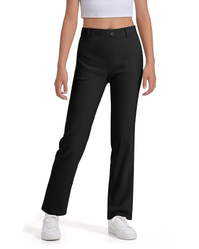 Image of Girls Uniform Pants Kids Dress Pants High Stretchy with Pockets