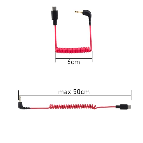 Jcmoyuty DJIUSBC For Rode Wireless Go 2 / Me/Pro Usb C To 3.5Mm Trs Microphone Adapter Mic Cable, For Hollyland Lark M1 / M2 / Max / 150 / M1 / Max Duo Dac Coiled Cable thumb #3