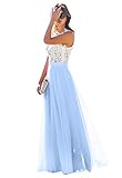 Features: Blumengemusterte Spitze Oberteil, Chiffon Unterteil, hohe Taille, A-Linie, ärmellos, bodenlang.