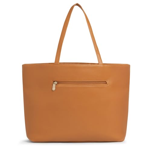 Image of Caprese Evelyn 15.6-Inch Laptop Compatible Large Tote Bag for Women | Stylish, Durable, and Spacious with Multiple Compartments, Back Zipper Pocket for Work, Travel, and Everyday Use