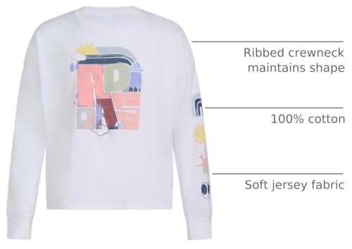 Image of adidas Girls Long Sleeve Waist Crew Tee T-Shirt