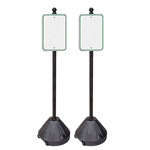 Rugged Blue PP2 Tip'n Roll Portable Sign Pole - Black 60" - 2 Pack | Next Generation of Portable Outdoor Signs Holders | Accepts Signs from 9"X12" to 24"X24" to 12"X36" | Includes EZ-GRIP Finial