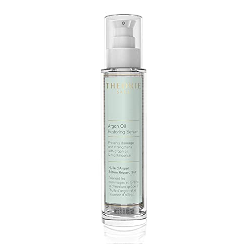 Theorie Argan Oil Restoring Hair Serum - Hydrate & Smooth - Prevents Damage and Strengthens with Argan Oil & Frankincense - Suited for All Hair Types, Glass Bottle - 60mL