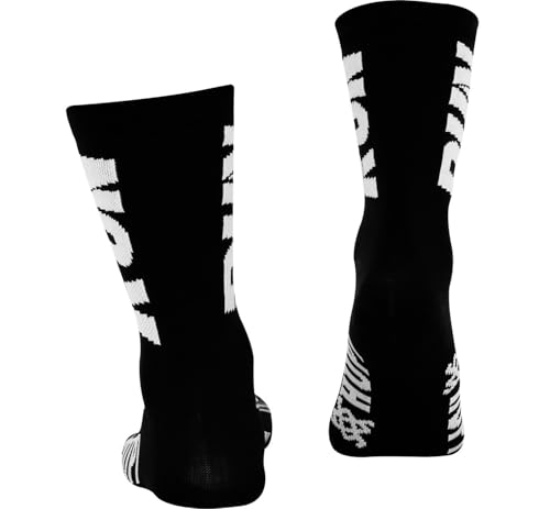 Meia para Corrida HUPI RUN 1 Par Cano Médio, Cor: PRETO/BRANCO, Tamanho 36-42