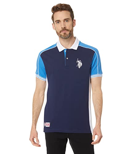 U.S. Polo Assn. Men's Slim Fit Short Sleeve Double Collar Pique K...