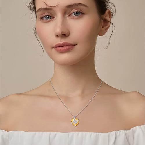 Butterfly Necklace for Women 925 Sterling Silver Heart Birthstone Necklace Jewelry Gifts for Women Her Mom Wife Daughter2