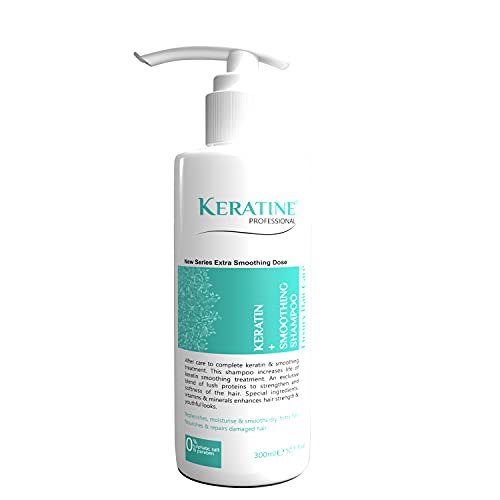 KERATINE PROFESSIONAL Shampoo| Infused With Keratin, Almond Oil, Jojoba Oil And Shea Butter For Curly Wavy And Straight Hair - Shampoo For Dry Damaged Or Color Treated Hai Made In India, 1 Count