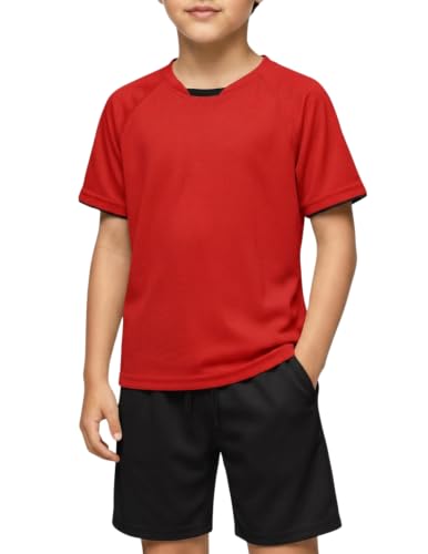 Image of Arshiner Boys Loose Athletic Set Crew Neck T-Shirt & Mesh Short 4-13 Years
