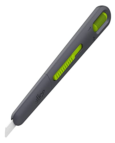 Slice 10474 Adjustable Slim Pen Cutter, Blade Auto Retracts Once Cutting Depth is Set, Never Rusts, Finger-Friendly Blade Lasts up to 11x Longer Than Steel