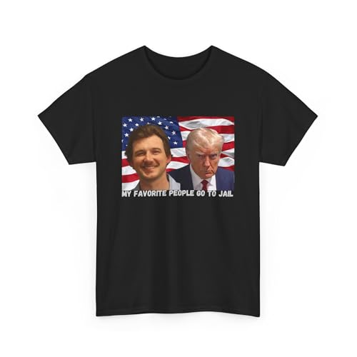 Unisex Heavy Cotton Tee My Favorite People Go to Jail Trump Mugshot Shirt MW Mugshot Tshirt Black