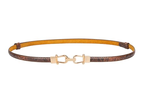 Women's Vintage PU Leather Snake Pattern Waist Belt Dress Belt, Waistband