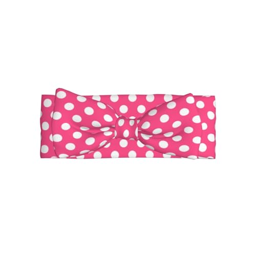 Bright Pink Polka Dot Print Baby Girl Bows Headbands Baby Girls Newborn Headbands Infant Toddlers 0-6 Months