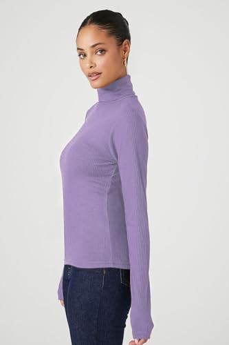 Image of Emmalise Womens Turtleneck Top Long Sleeves Fitted Ribbed Top