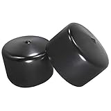Prescott Plastics 2 1/2 Inch Round Black Vinyl End Cap, Flexible Pipe Post Rubber Cover (4)