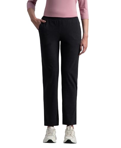 Image of Jockey 1302 Men's Super Combed Cotton Elastane Stretch Relaxed Fit Trackpants with Side Pockets Black L
