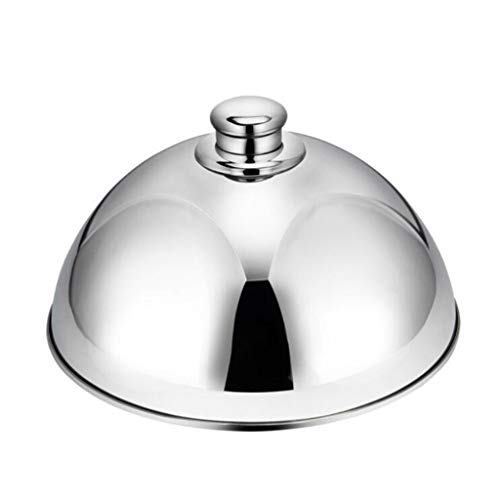 Fenteer Steel Cloche Food Cover Dome Serving Plate Dish Dining Dinner Silver Small 25.5Cmx15Cm #TOP1