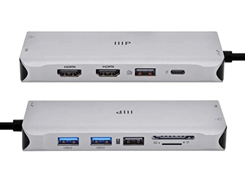Estación de acoplamiento 12 en 1 tipo concentrador múltiple con puertos HDMI y VGA 5