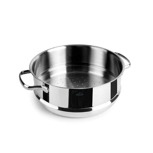 Lacor - 32520 - Cuscusera Basic, Acero Inoxidable 18/10, Versátil y Ergonómica, Apta para...