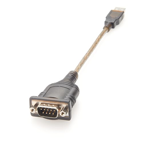 Plinkwirekb Cable de conversión USB a RS232 basado en FTDI FT232R, chip FTDI USB 2.0 A a RS232 DB9, cable convertidor serie USB a RS232, cable convertidor serie FTDI UC232R-10, USB a DB9 macho