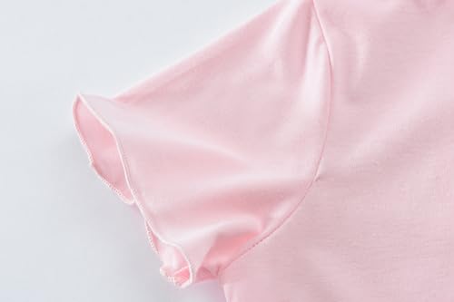 DDSOL Toddler Girl Nightgown Short Sleeve Sleepwear Kid Summer Lace Nightie Sleepshirt Nightdress Pajamas 4-10 Year4