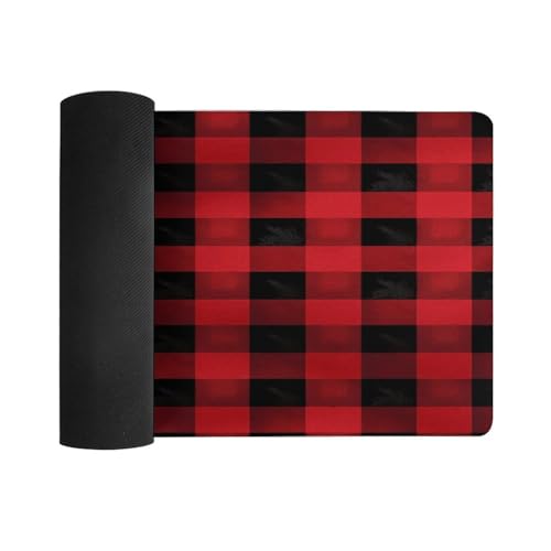 Mouse pad de escritorio grande con patrón burdeos y negro 60x30 cm miniatura 3