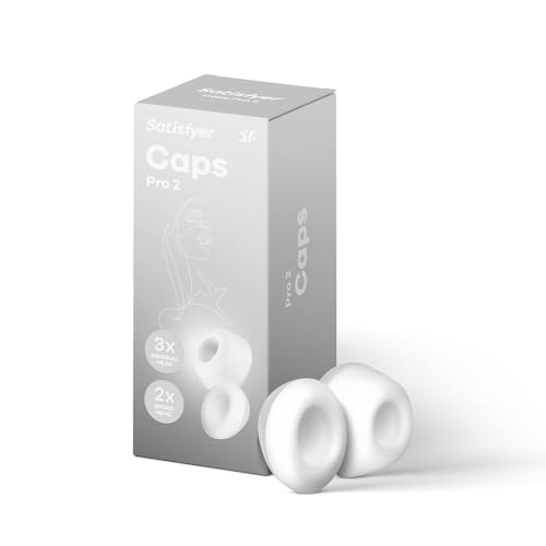 Satisfyer Climax Tips - Pro 2 | Exchangeable Heads | Optimized Form with 2 Sizes | 5-Pack | Waterproof (IPX7) | Skin-Friendly Silicone