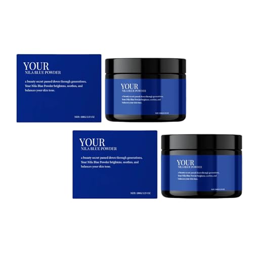 2PCS Mascarilla Facial en Polvo Azul, Arcilla Hidratante y Refinadora de Poros para un Tono de Piel Uniforme, Arcilla Azul Natural para una Piel Radiante