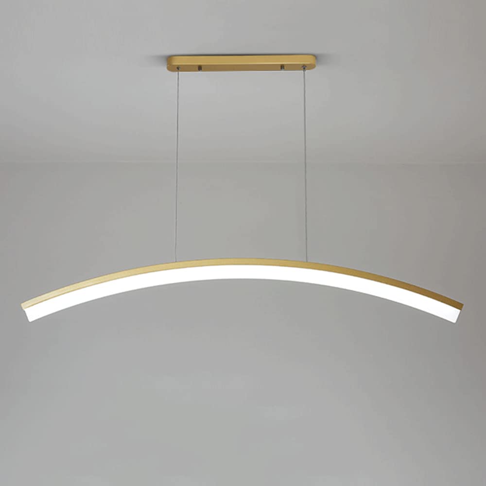Suspension LED moderne linéaire en métal noir pour éclairage de salle à manger