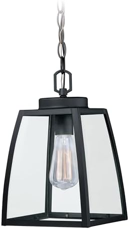 VAXCEL Granville 1 Light Bronze Outdoor Lantern Pendant Clear Glass