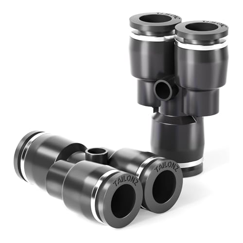 Image of TAILONZ PNEUMATIC Black 6MM OD Y Spliter Plastic Push to Connect Fittings 3 Ways Tube Connect Push Fit Push Lock PY6(Pack of 10)