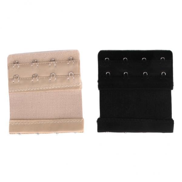 6xPhenovo Elastic 4-Eye Hook Bra Extension Extender 2pcs Black and Skine-image-24