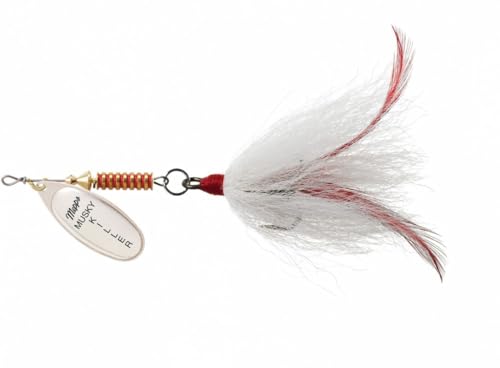 Mepp's Musky Killer Spinnerbait, Silver-WHT-Tail, One Size (BM S-W)