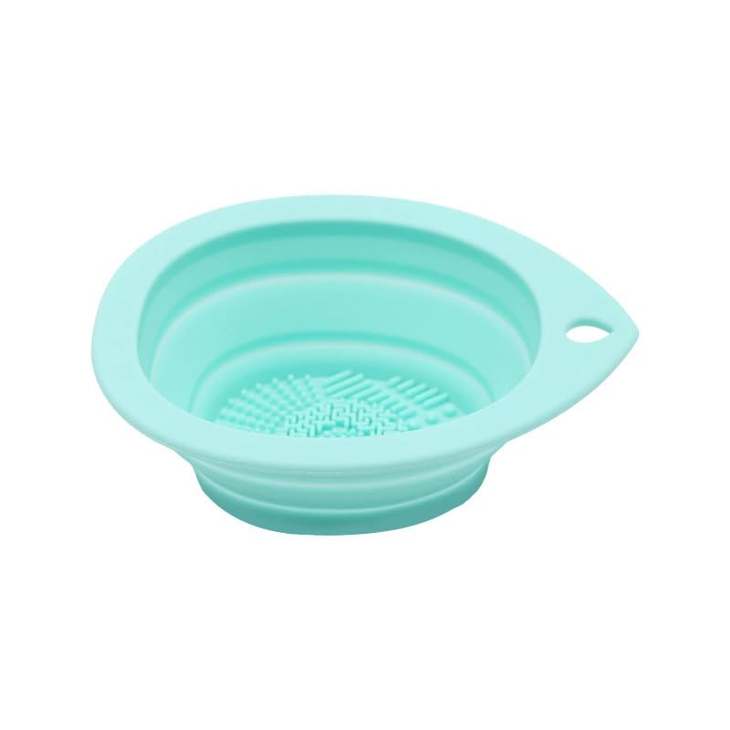 Makeup Cleaning Bowl, Portable Makeup Washing Tool Makeup Brush, Silicone Makeup Brush Cleaning Pad, Foldable Makeup Bowl, Suitable For Makeup Brush, Makeup Sponge, Powder Puff (green, fold)