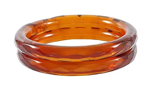Image of NMII Traditional Glass With Diamond Cutting Pattern Glossy Finished Stylish Kada Set For Women And Girls | Crystal Glass Kada Bangles Set For Wedding, Festive