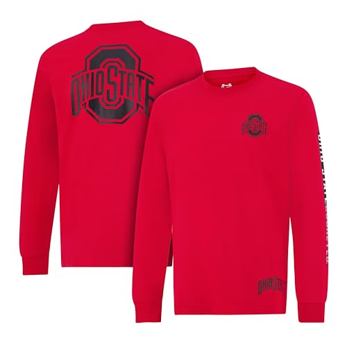 Ultra Game NCAA Official Adults Super Soft Supreme Long Sleeve T-Shirt - Unisex Ohio State University Team Color XX-Large