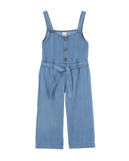 KICOListenwind Girls Denim Jumpsuit Sleeveless Wide Leg