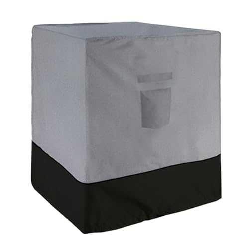 LXRHLIKG Housse Climatiseur Extérieur, Bache Pompe a Chaleur Piscine Carrée, Cache Climatiseur Extérieur Tissu Oxford 420D avec Poignée(Gray,91x91x99cm/36x36x39in)