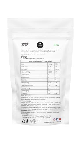 Image of Arctic Dryfruits California Almonds in Shell (75g) | Whole Natural Badam | Quality With Shell Almonds| Crunchy Texture | Ideal for Snacking & Gifting | Dry Fruits & Nuts