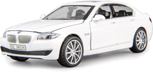 Image of 1 /32 Compatible for 535i Model Car, Zinc Alloy Pull Back Toy car with Sound and Light for Kids Boy Girl Gift (White)