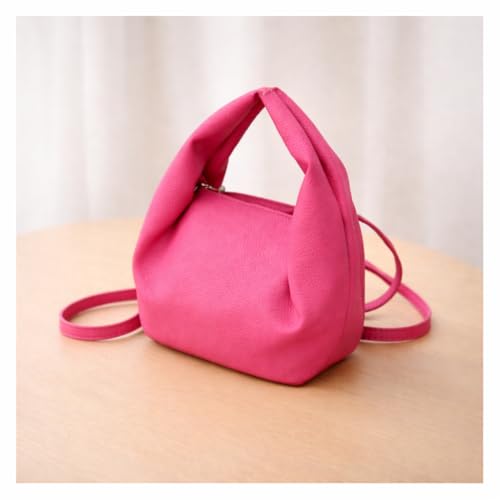 Mini bolso de mano de cuero suave plisado para el hombro, bolso cruzado de viaje para uso diario, Rojo, Bolso bandolera — oferta en Amazon