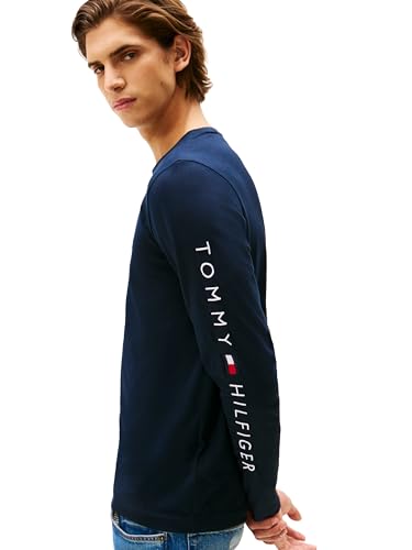 Tommy Hilfiger Men's Long Sleeve Cotton Graphic T-Shirts with Embroidered Logo2