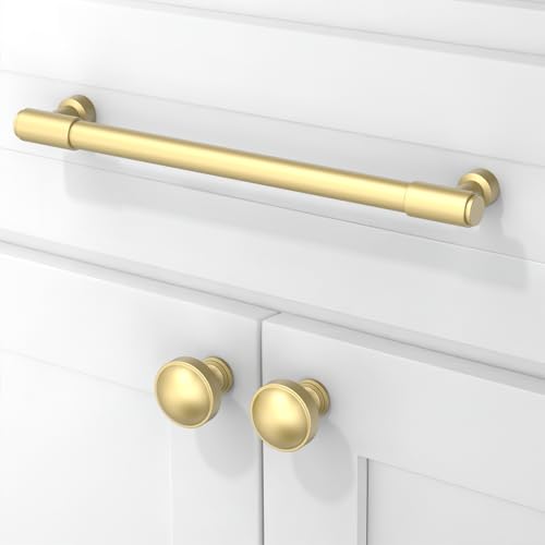 Asimerdeco 10 Pack Brushed Gold Cabinet Pulls 10 Inch(254mm) Kitchen Cabinet Handles Cabinet Hardware Drawer Pulls by Asimerdeco - Used condition - Image 3